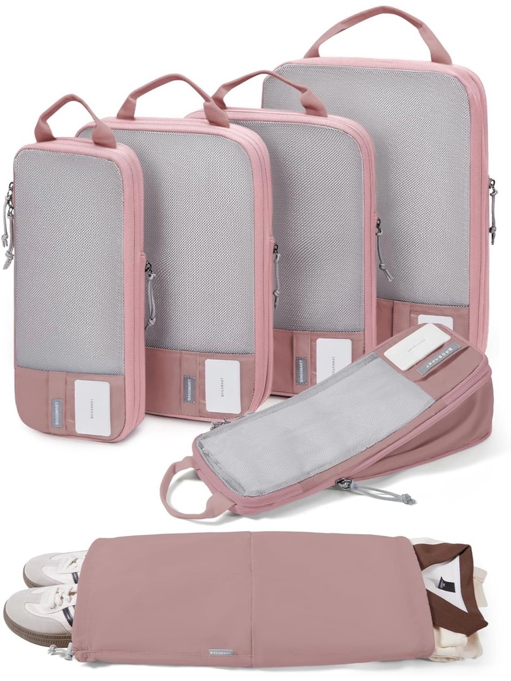 BAGSMART 6 Set/4 Set/2 Set Compression Packing Cubes for Travel